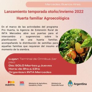 INTA MERCEDES YA ENTREGA SEMILLAS DE LA TEMPORADA OTOÑO/INVIERNO