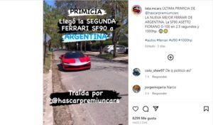 UNA PODEROSA FERRARI SF90 ESTÁ EN MERCEDES, LA SEGUNDA EN EL PAIS