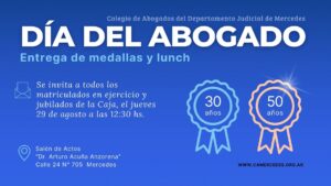 ACTO POR EL DÍA DEL ABOGADO: ENTREGA DE MEDALLAS Y LUNCH