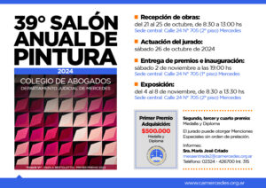 INSCRIPCIÓN ABIERTA PARA PARTICIPAR DEL SALÓN DE PINTURAS DEL COLEGIO DE ABOGADOS