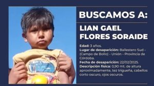 SIN PISTAS EN LA BÚSQUEDA DE LIAN EN CÓRDOBA