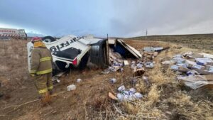 VOLCÓ CAMIÓN Y MURIÓ EL CHOFER EN CHUBUT: SAQUEARON LA MERCADERÍA