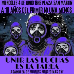 CONVOCAN A PLAZA SAN MARTIN A DIEZ AÑOS DEL PRIMER «NI UNA MENOS»