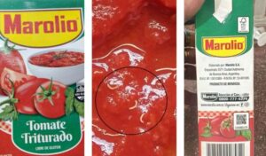 ANMAT ADVIERTE PRESENCIA DE GUSANOS EN LOTE DE TOMATES TRITURADOS