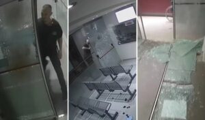 LA PLATA: HOMBRE ENFURECIDO ROMPIÓ A FIERRAZOS LOS VIDRIOS DE UNA CLÍNICA