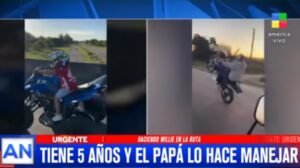 MERCEDES EN MEDIOS NACIONALES: PAPÁ HACE WILLIE Y SU HIJO DE 5 AÑOS MANEJA EN LA RUTA